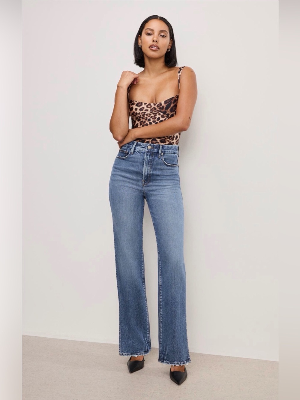NWT Good American Good Boy Straight Leg Jeans Size 14